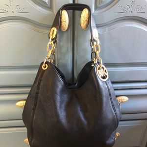 Michael Kors Hobo Black Leather Bag